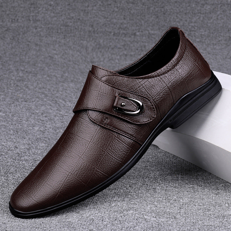 Men's First Layer Cowhide Formal Four Simple Leather Shoes