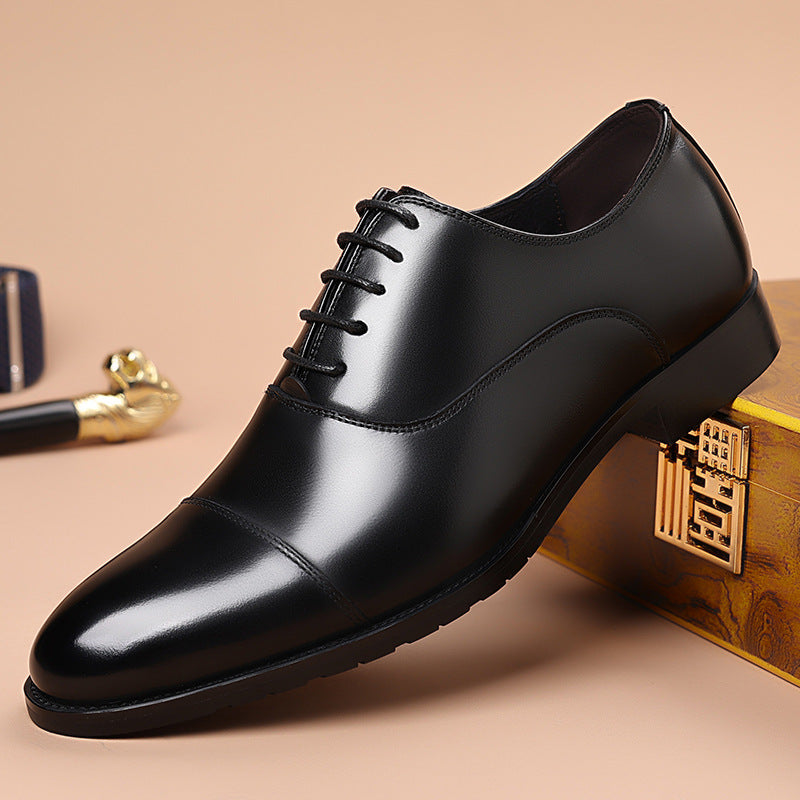 Men's Style Formal Top Layer Cowhide British Four Wedding Men's Business Leather Shoes