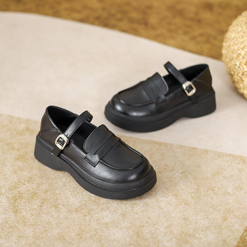 Women's Thick-soled British Style Small Preppy Soft Loafers