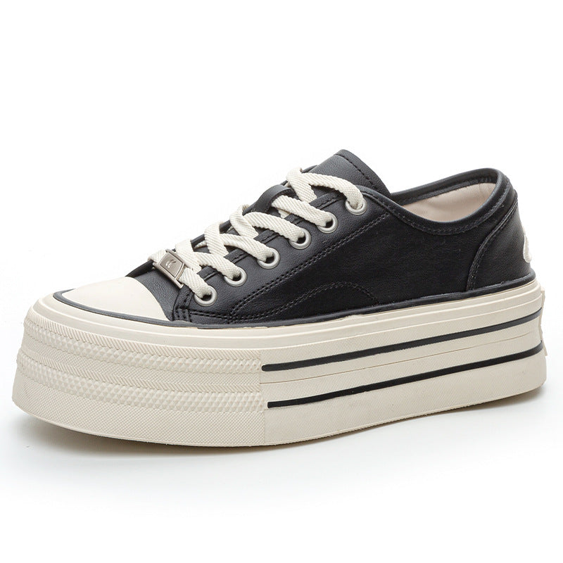 Women's Round Toe Platform Sports White Women's Board Shoes