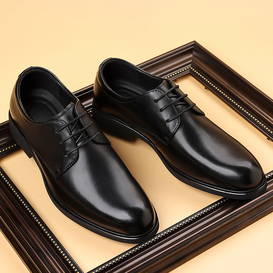 Men's Retro British Style Round Toe Groom Wedding Leather Shoes