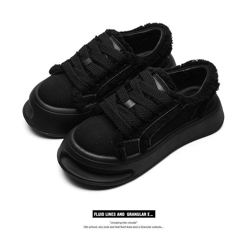 Women's & Men's White Platform For Board Minority Fashion Men's Canvas Shoes