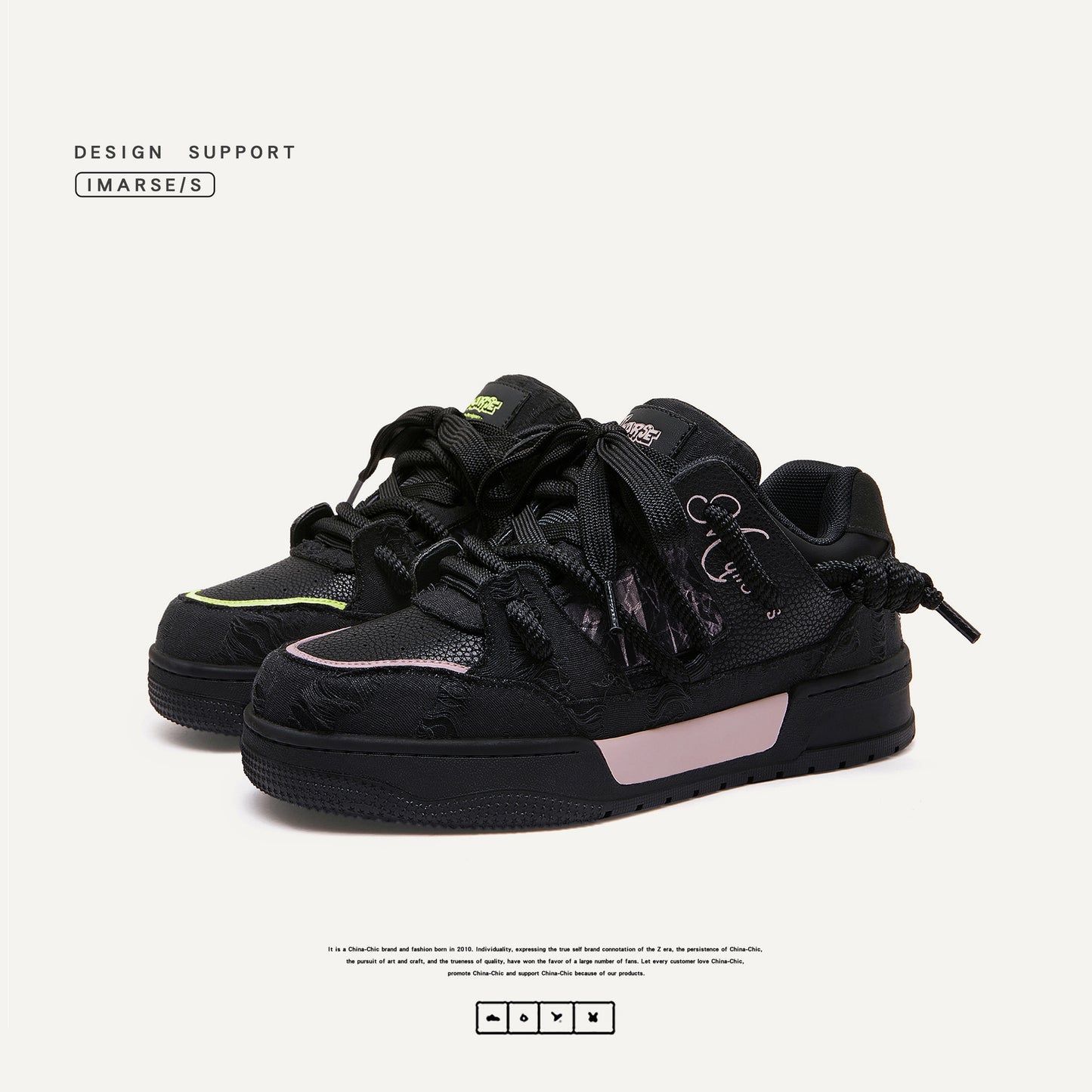 Women's & Men's Of Shoelaces Black Bread Street Trend Men's Board Shoes