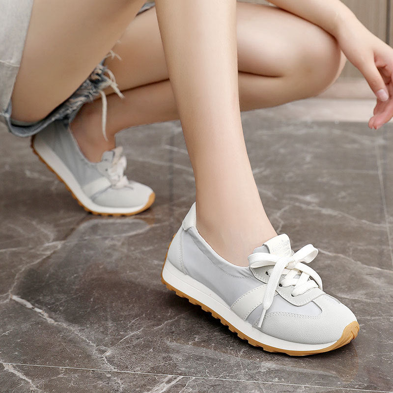 Women's White Platform Increased Round Toe Korean Casual Shoes