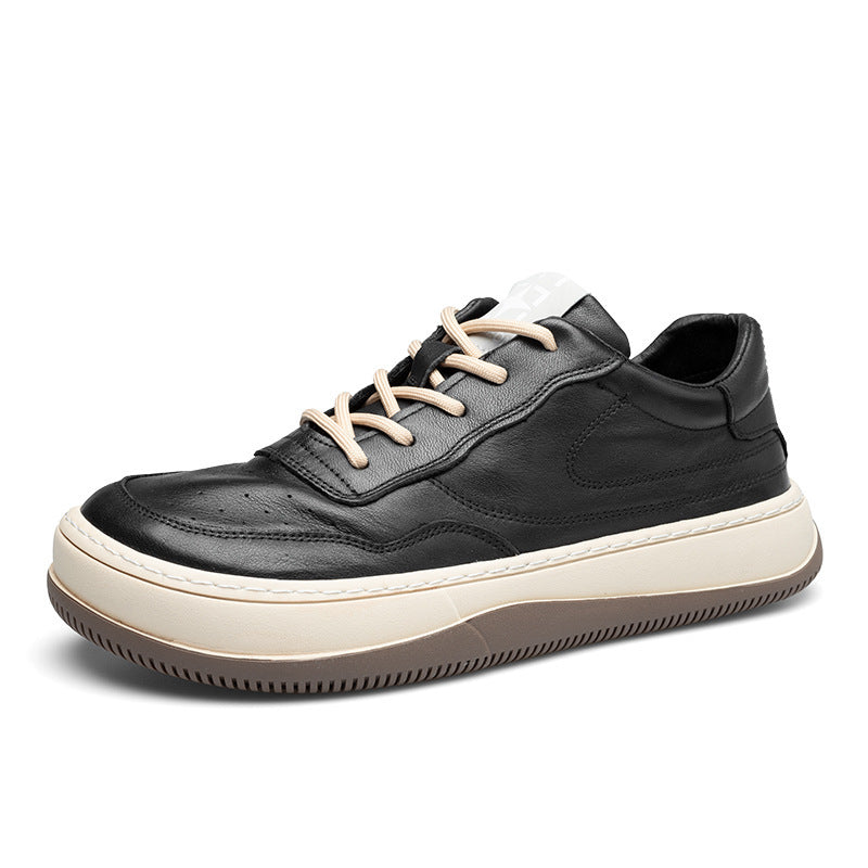 Men's British Style Head Tilt Small Soft Bottom Breathable Autumn Cowhide Men's Board Shoes