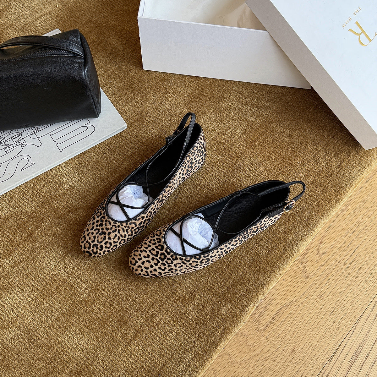 Women's French Fashion Cross Strap Mary Jane Vintage Low-cut Flat Women's Casual Shoes