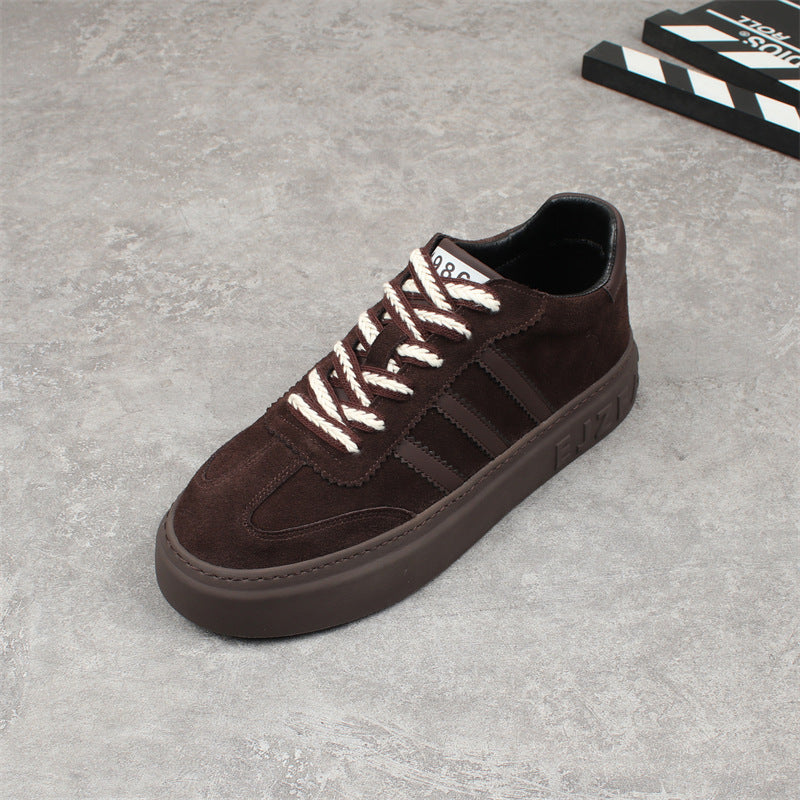 Men's Matte Fashionable Platform Fleece-lined Warm Three Sneakers