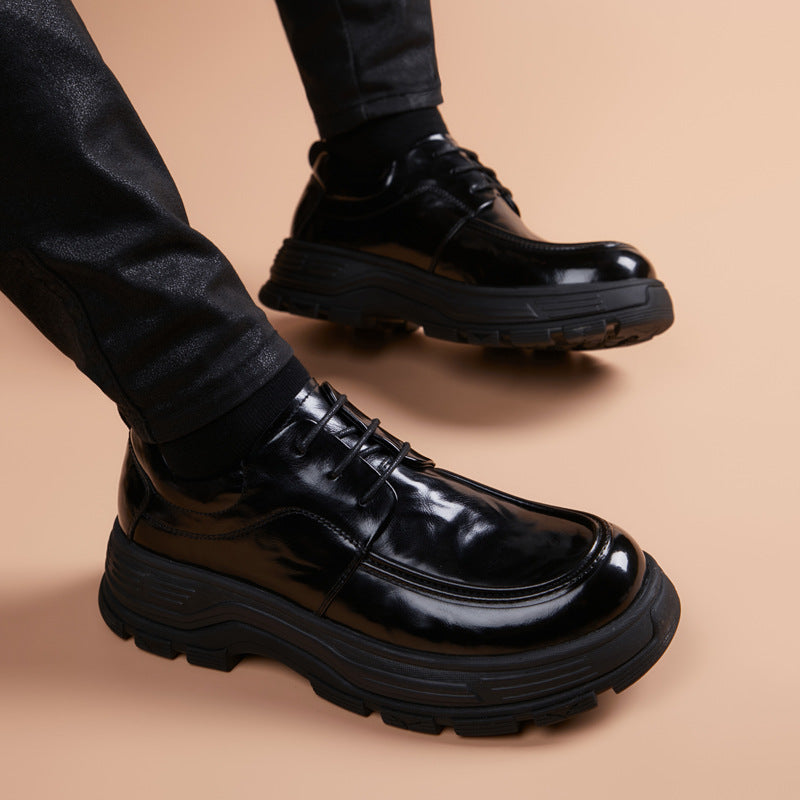 Men's Commuter Grip Pattern Formal British Fashion Men's Business Leather Shoes