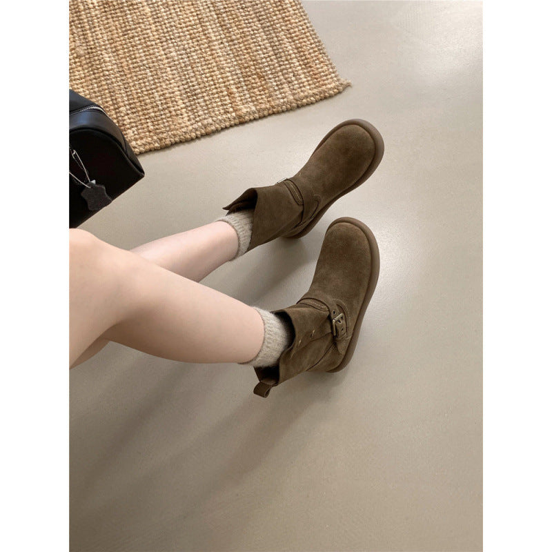 Women's Retro Booties Korean Style Martin Ankle Boots