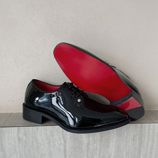 Men's Wang Red Sole Formal Wear Derby Men's Business Leather Shoes