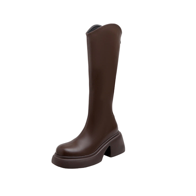 Women's V Cut Below The Knee Back Boots