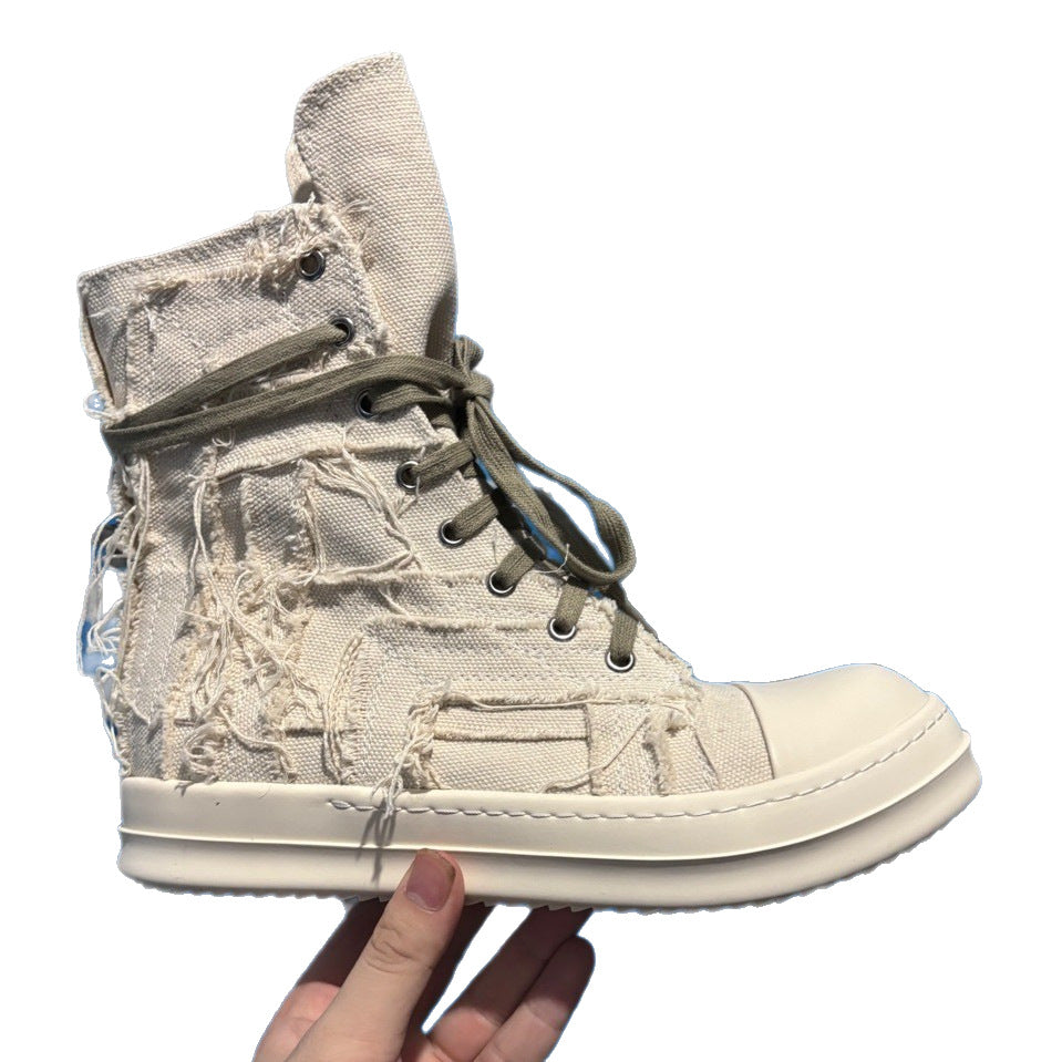Men's Summer Platform Erosion Tassel Comfortable Board Men's Canvas Shoes