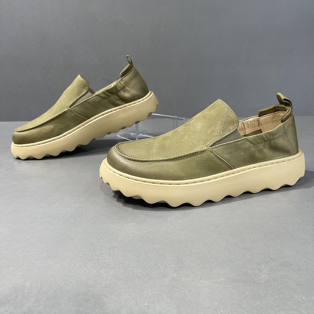 Men's Summer Platform Slip-on Lofter Authentic Hollow Out Travel Breathable Loafers/doug Shoes