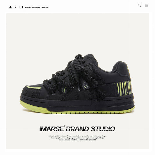 Women's & Men's Destruction Series American Street Black Couple Bread Men's Shoes