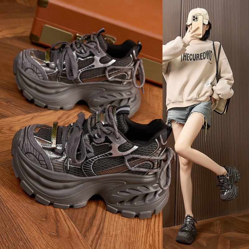Women's Platform Dad Spring Fashionable Small Height Sneakers