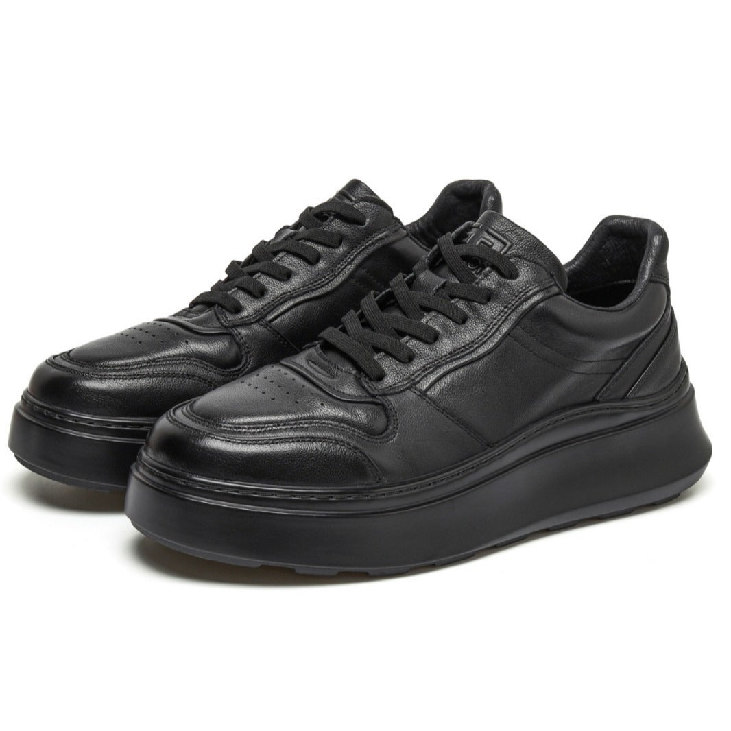 Men's Spring First Layer Cowhide Platform Height Increasing Men's Shoes