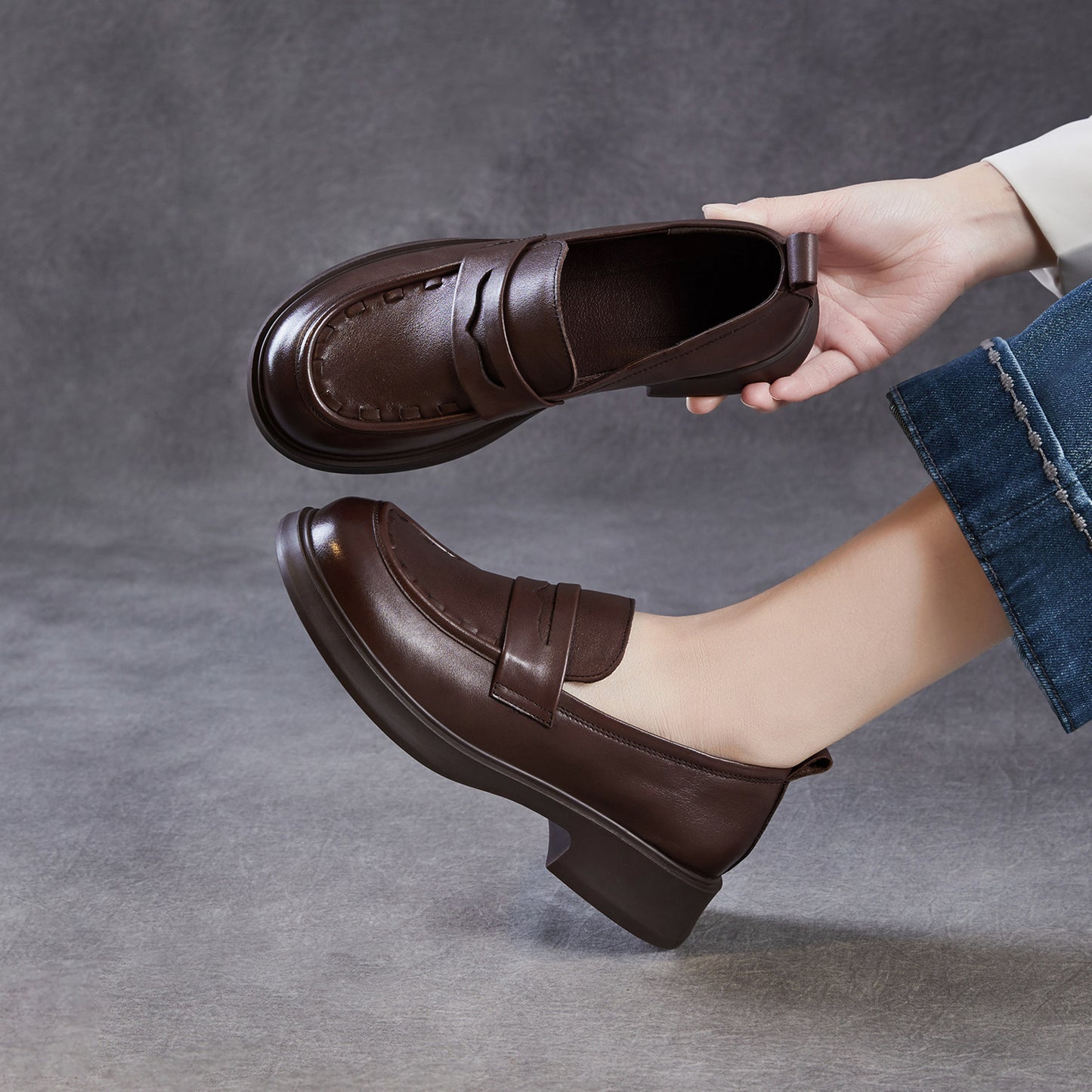 Women's Authentic Spring Platform Slip-on Preppy Style Women's Fashion Shoes