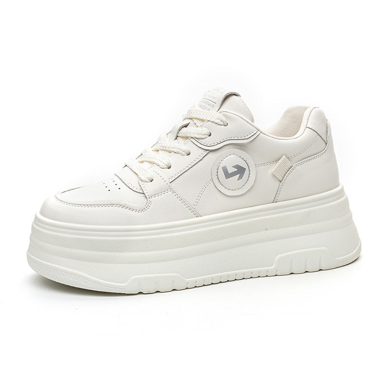Women's Height Increasing Insole Thickened White Versatile Sneakers