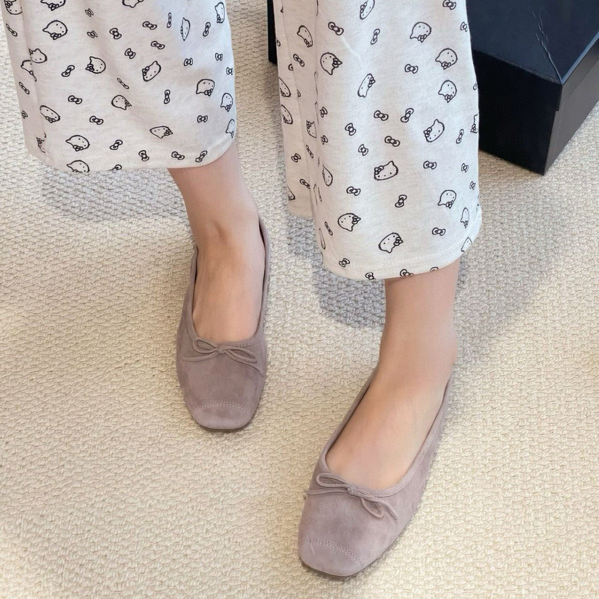 Female Ballerina Flats Round Head Genuine Women's Shoes