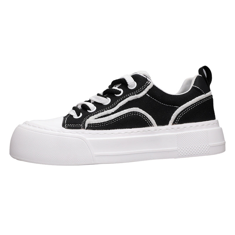 Men's Spring Chinese Style Breathable Plaid Lace Men's Canvas Shoes