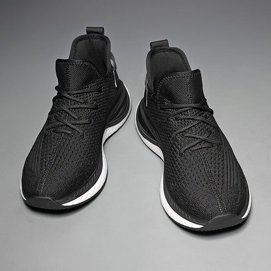 Men's Color Flying Woven Popcorn Running Breathable Shock Absorption Outdoor Sneakers