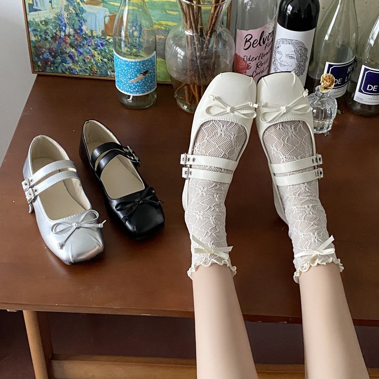 Bottom Low-cut Bowknot Pumps Niche Broken Old Ballet Casual Shoes