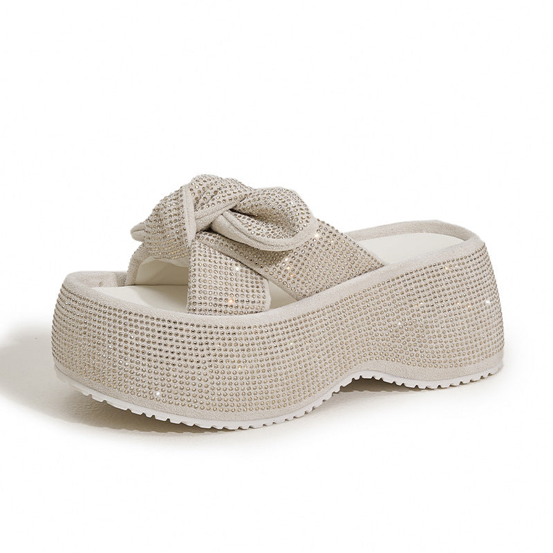 Women's Platform Bow Summer Fashion Elevator Outdoor Slippers