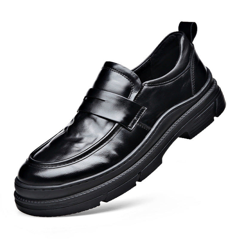 Men's Wedding Bridegroom First Layer Cowhide British Leather Shoes