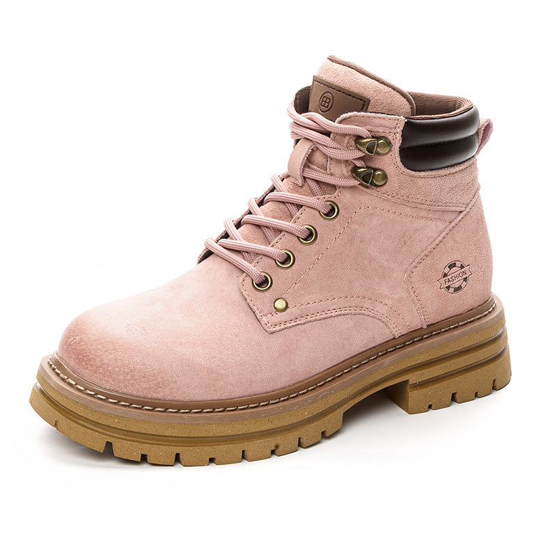 Women's & Men's Retro Pink Martin For Hidden Platform Ankle Boots