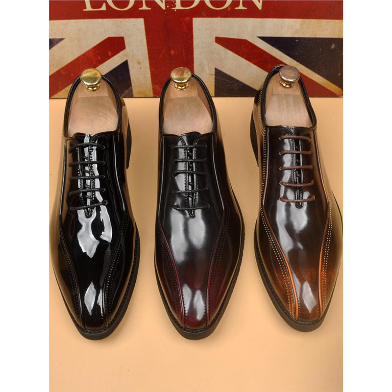 Men's Formal British Style Retro Breathable Wedding Men's Business Leather Shoes
