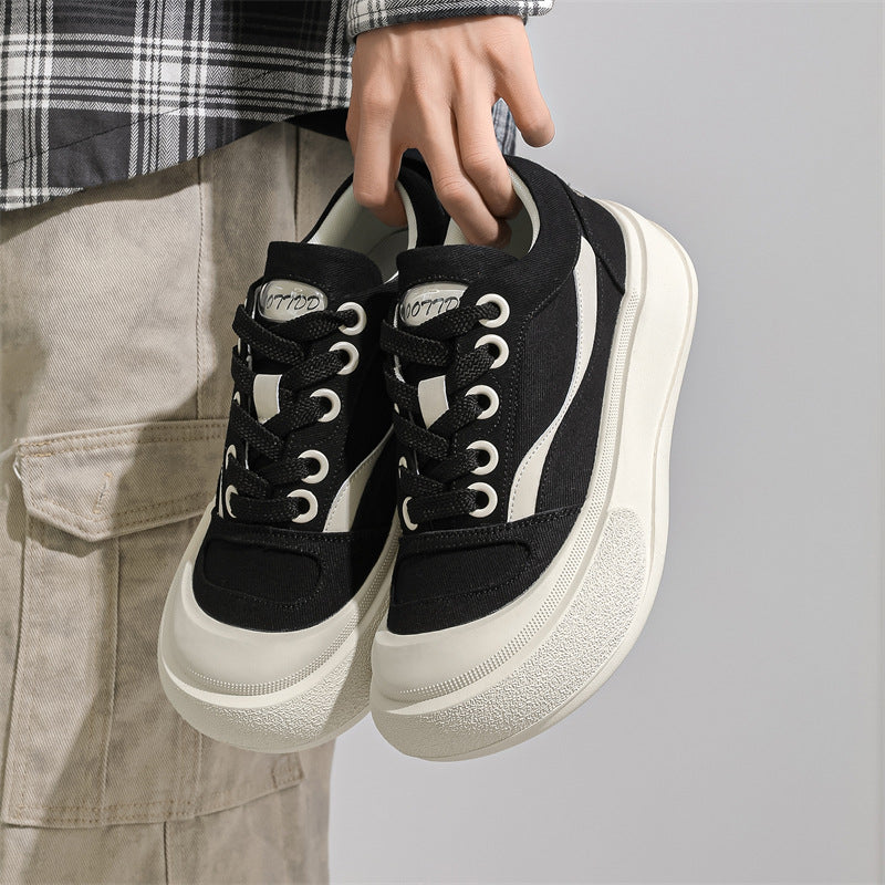 Trendy Dad Round Head Bread Bubble Drink For Lovers Men's Canvas Shoes