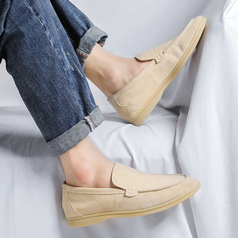Men's Suede Trendy Outdoor Versatile Green Slip-on Loafers/doug Shoes