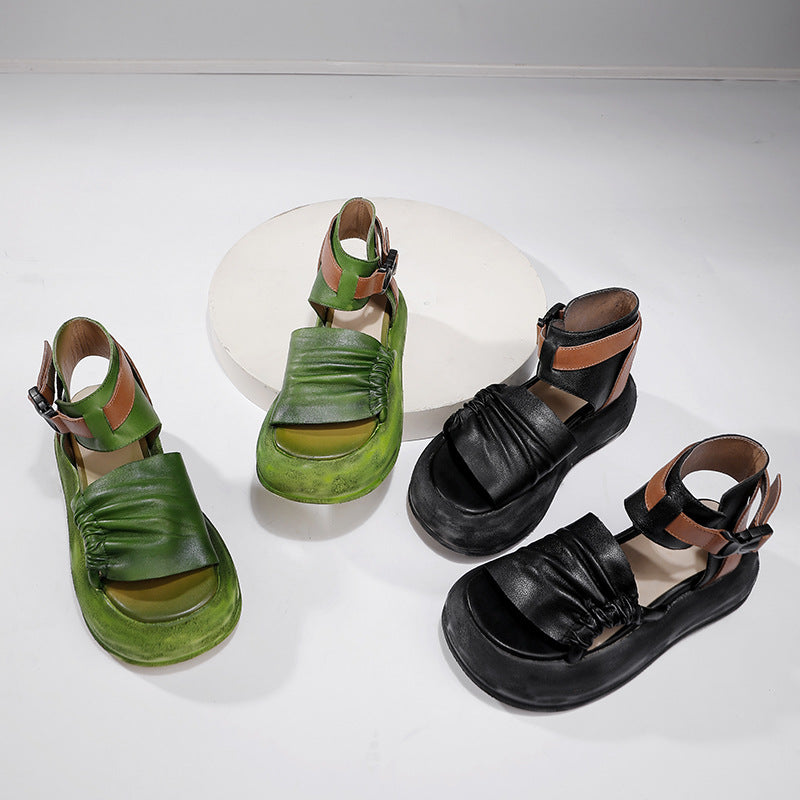 Women's Summer Retro Platform Fashionable Elegant Soft Sandals