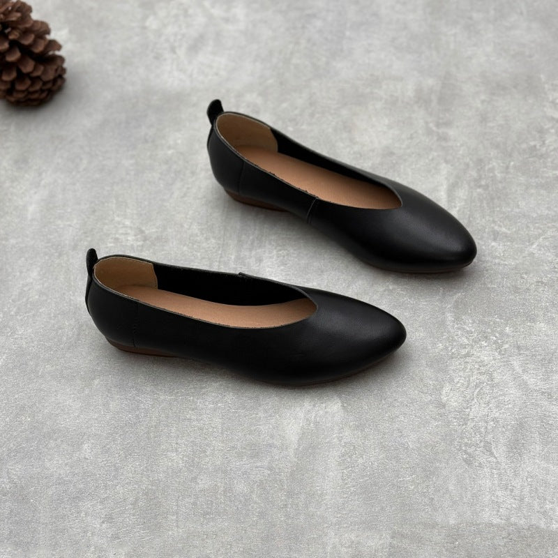 Women's Pointed Toe Low-cut Simple Flat Versatile Women's Casual Shoes
