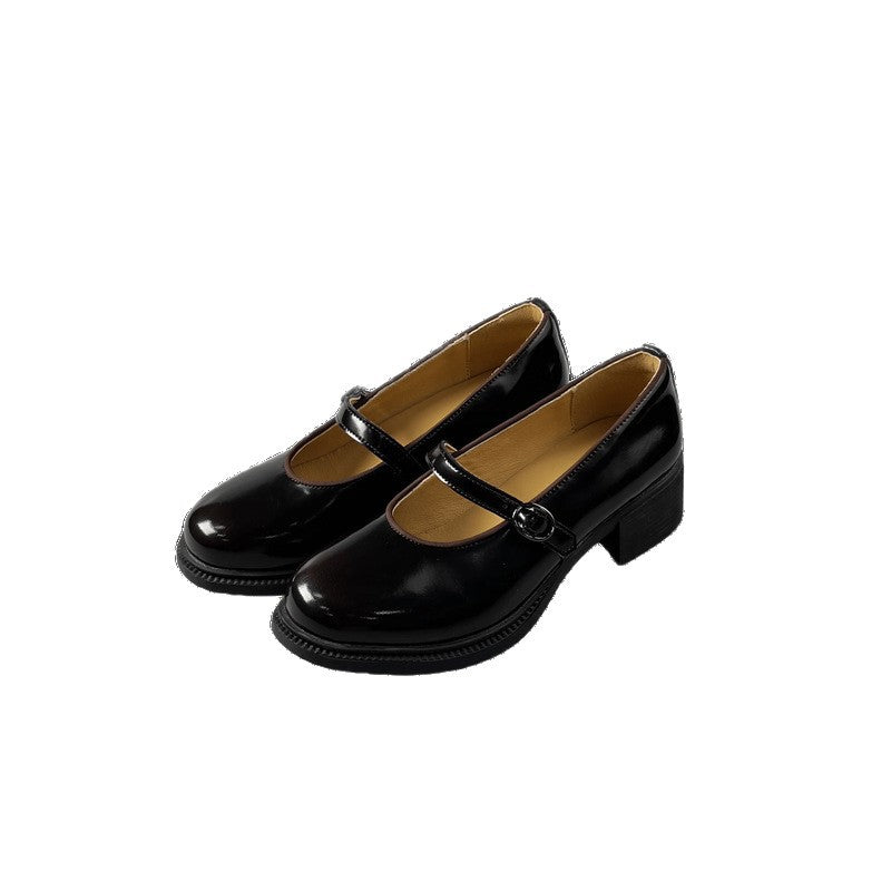 Women's High Chunky Uniform Shallow Mouth Pumps Women's Fashion Shoes