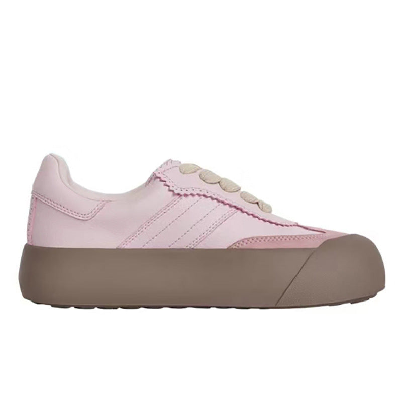 Rose Salt Puffy Preppy Style German Training Outer Wear Retro Women's Casual Shoes