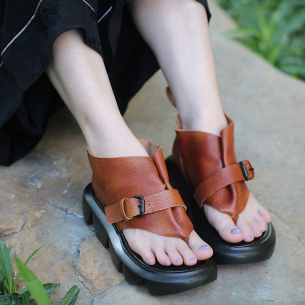 Women's Top Layer Cowhide Light Roman Larger Sandals