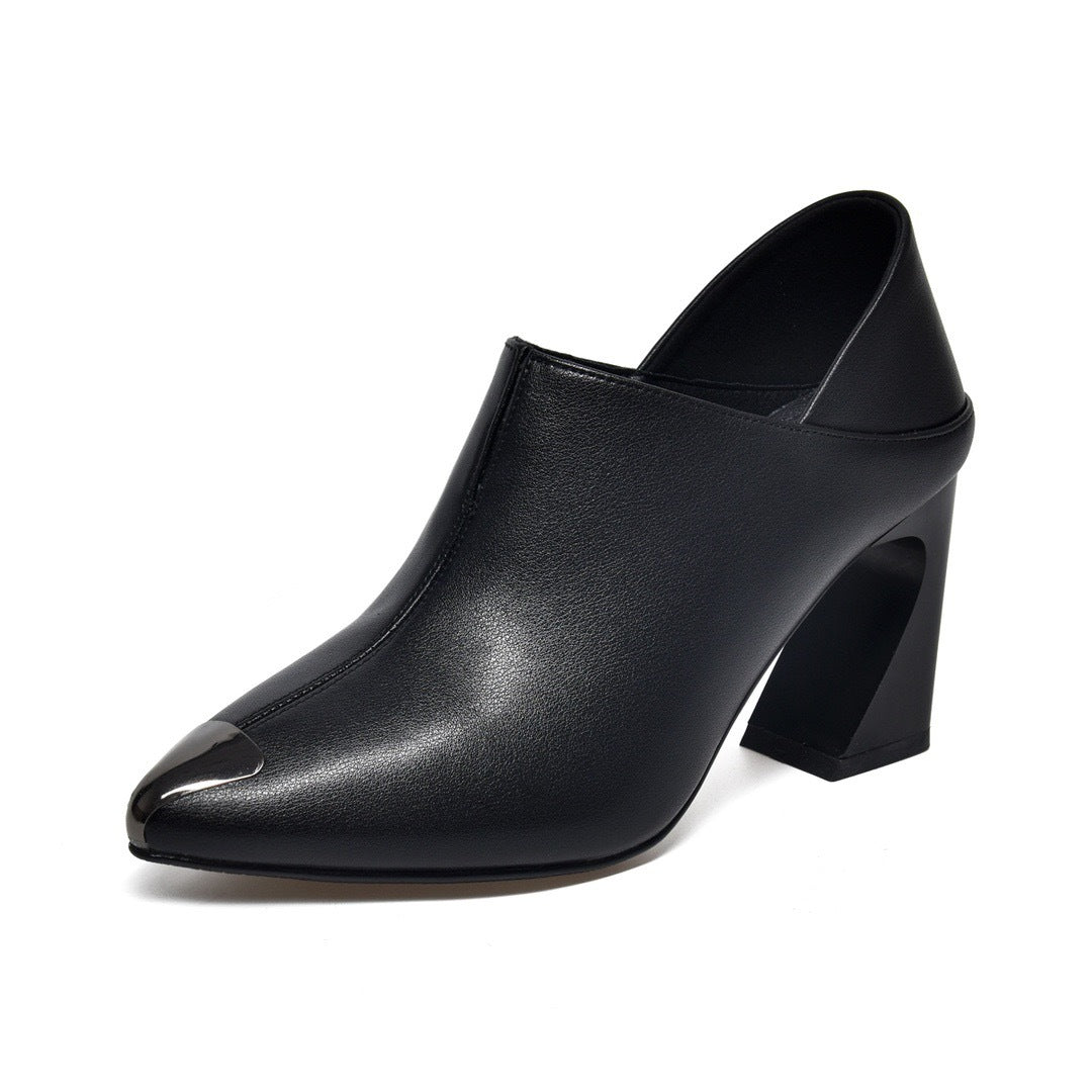 Women's Genuine Pointed High Korean Temperament Wild Women's Shoes