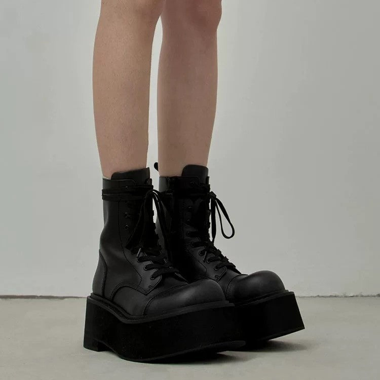 Women's Second Hair Super Thick Bottom Martin Cool Knight Hot Small Women's Leather Boots
