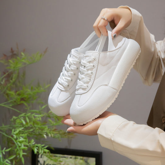 Women's Thick-soled German Training Genuine Two-way White Spring Women's Casual Shoes