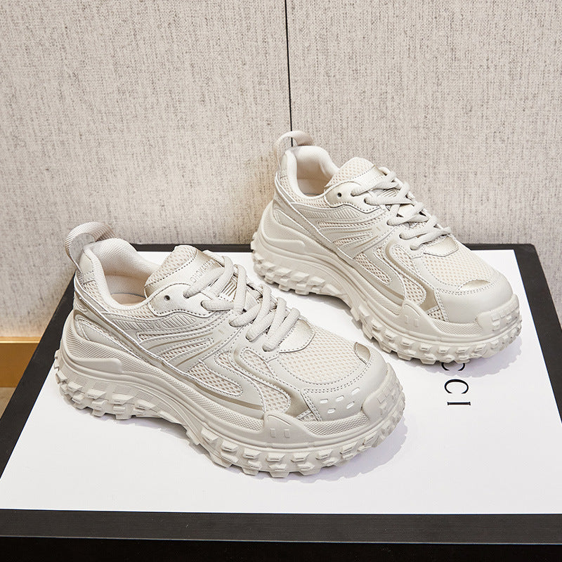 Women's Platform Dad Summer Thin Breathable Round Sneakers