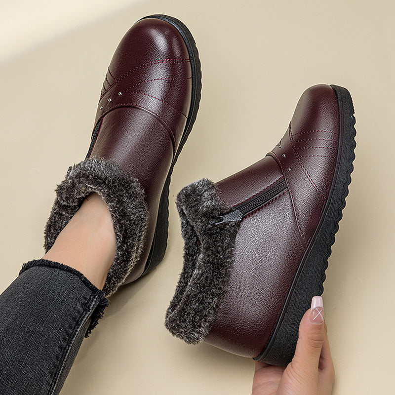 Women's Winter Cotton Female Mom Fleece-lined Warmth Women's Shoes