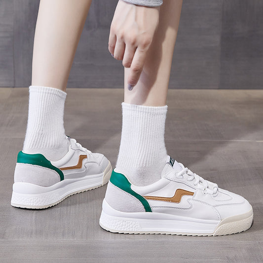 Women's Thick-soled White Sports Versatile Flat Leisure Casual Shoes