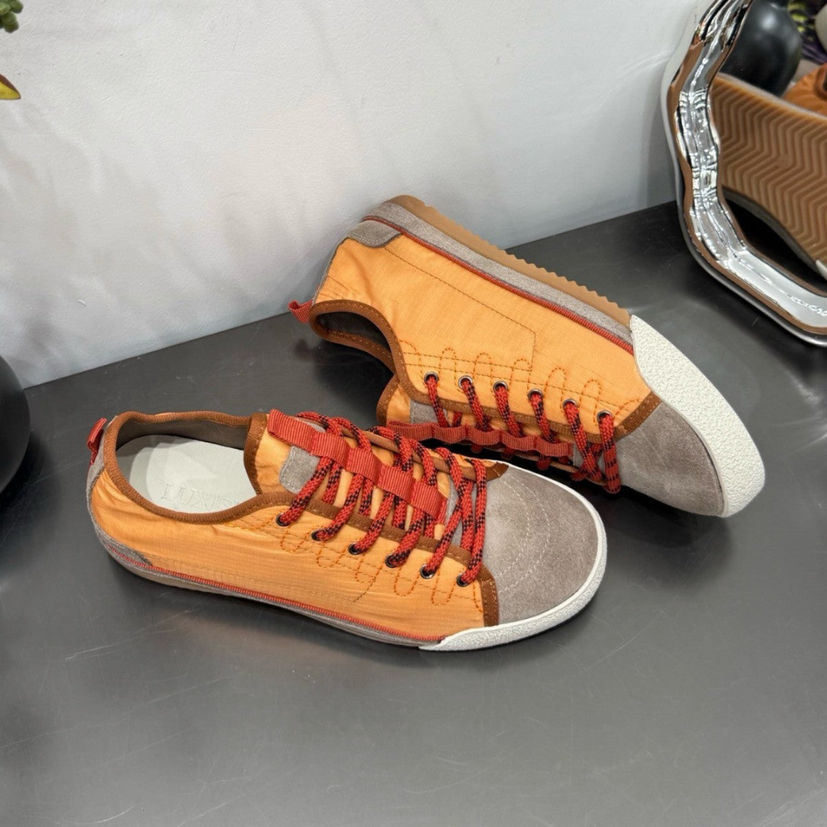 Women's Orange High Top Spring Retro German Women's Sports Shoes