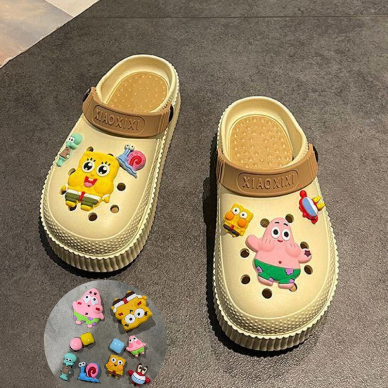 Beach Cartoon Cute Platform Two-way Summer Women's Shoes