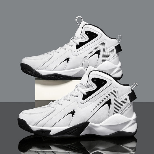 Men's Style Basketball Thick-soled Shock Absorption Breathable Green Little Training Men's Sports Shoes
