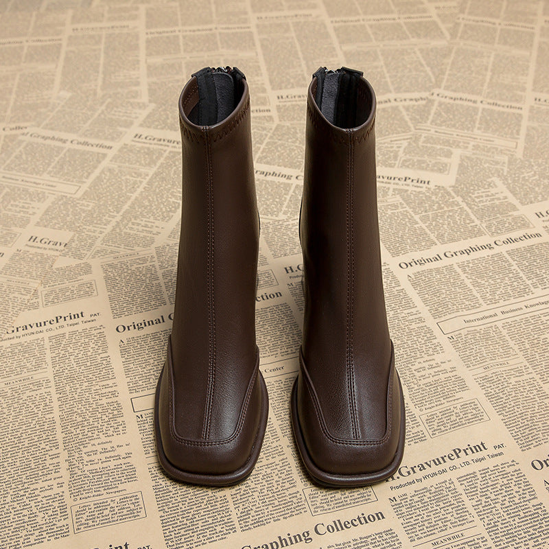 Women's Toe Booties Thin Single French Small Ankle Boots