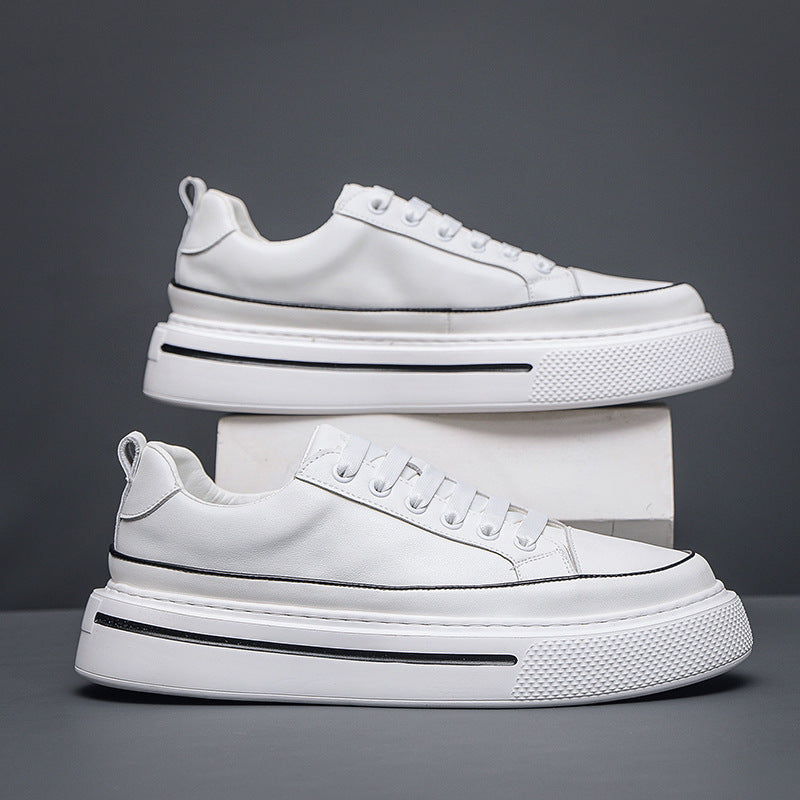 Men's White Thick-soled Four Green National Fashion Men's Board Shoes