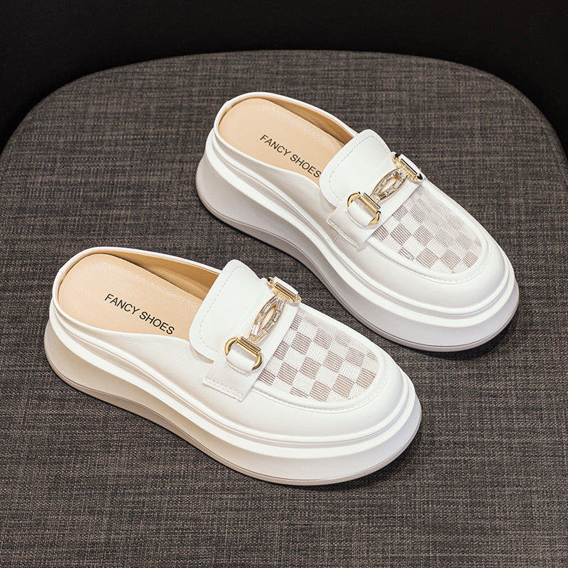 Women's Increasing Insole Authentic Toe Box Half Summer Thick Slippers