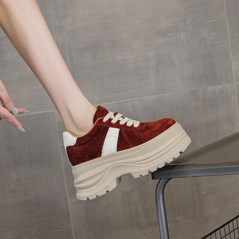 Women's Height Increasing Insole Muffin Platform Autumn Sneakers